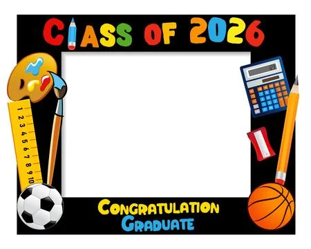Creative photo booth design for Class of 2026 Stock Illustration