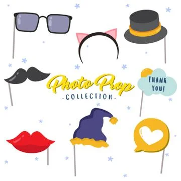 Creative photo booth props vector design collection Stock Illustration