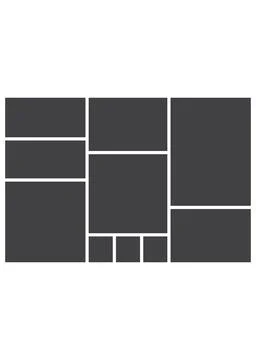 Creative Photo Gallery Layout Grid Frame Template Stock Illustration