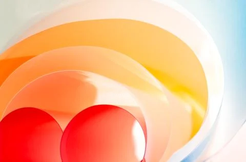 Creative photography - multi-layered rounded color plates. Stock Photos