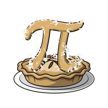 Creative Pi Symbol Pie vector with Whipped Cream Topping, pi day illustration Stock Illustration