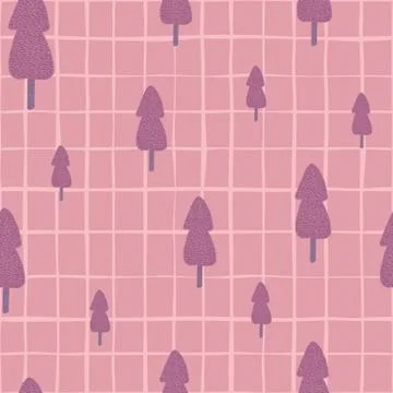 Creative pine tree seamless pattern . Forest endless wallpaper. Stock Illustration