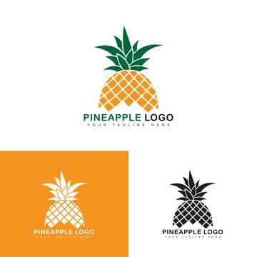 Creative Pineapple Fruit Logo Stock Illustration