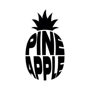 Creative Pineapple Logo Design with Unique Textual Art Elements Stock Illustration