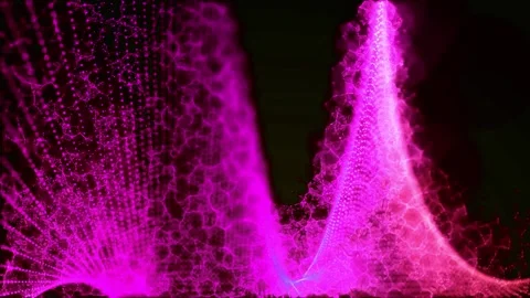 Creative pink abstract visualization technology design with dynamic dots Stock Footage 327570027