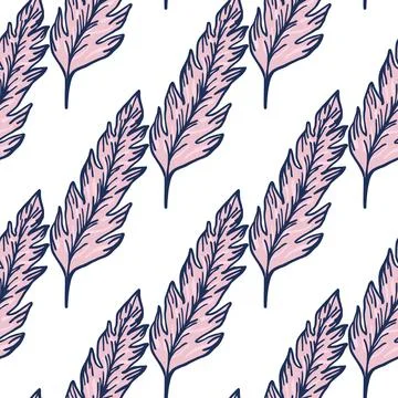 Creative pink leaf seamless pattern. contemporary leaves ornament. Foliage ba 스톡 일러스트
