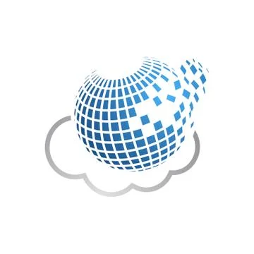 Creative pixel globe logo Red background for your text and logo Stock Illustration