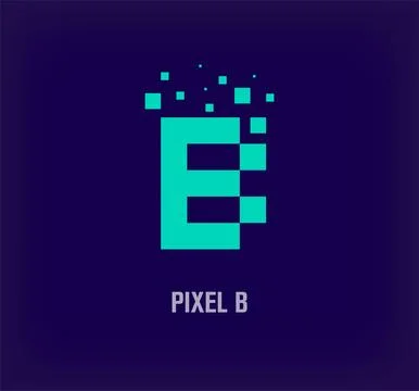 Creative pixel letter B logo. Stock Illustration