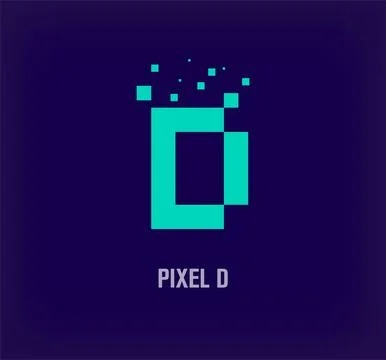 Creative pixel letter D logo. Stock Illustration