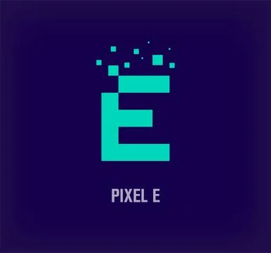 Creative pixel letter E logo. Stock Illustration