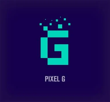 Creative pixel letter G logo. Stock Illustration