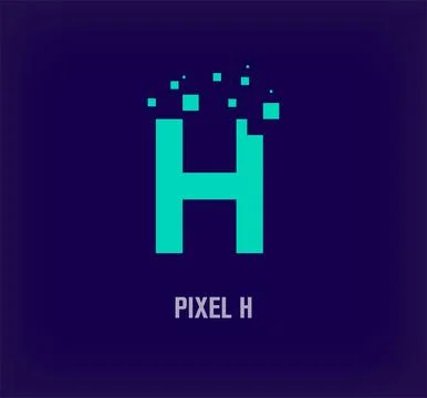 Creative pixel letter H logo. Stock Illustration