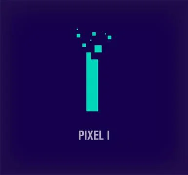 Creative pixel letter I logo. Stock Illustration