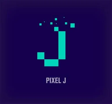 Creative pixel letter J logo. Stock Illustration