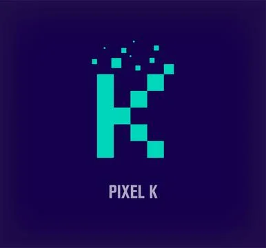 Creative pixel letter K logo. Stock Illustration