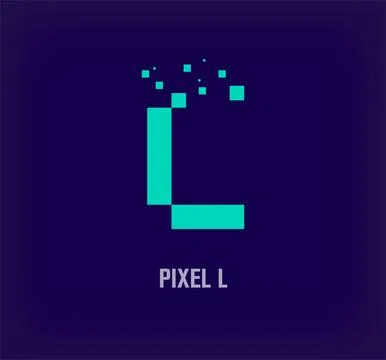 Creative pixel letter L logo. Stock Illustration