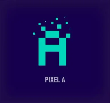 Creative pixel letter A logo. Stock Illustration