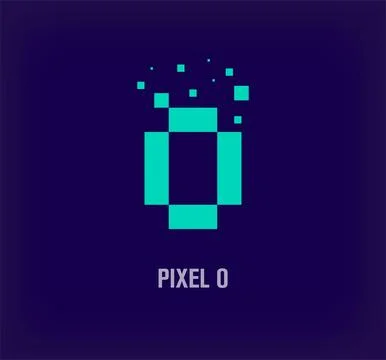 Creative pixel letter O logo. Stock Illustration