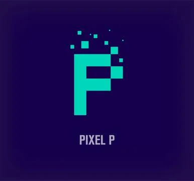 Creative pixel letter P logo. Stock Illustration
