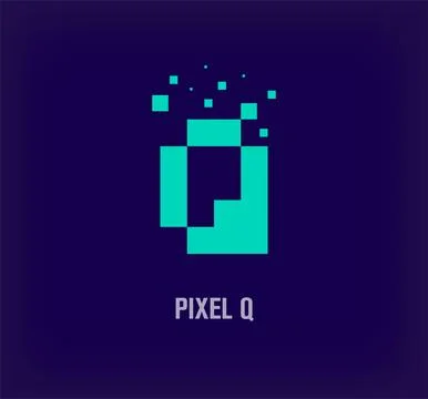 Creative pixel letter Q logo. Stock Illustration