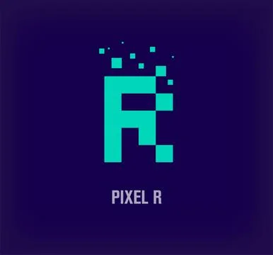 Creative pixel letter R logo. Stock Illustration