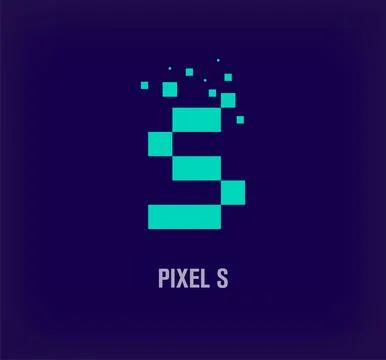 Creative pixel letter S logo. Stock Illustration