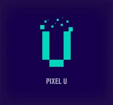 Creative pixel letter U logo. Stock Illustration