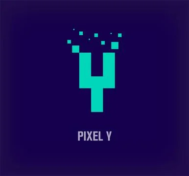 Creative pixel letter Y logo. Stock Illustration