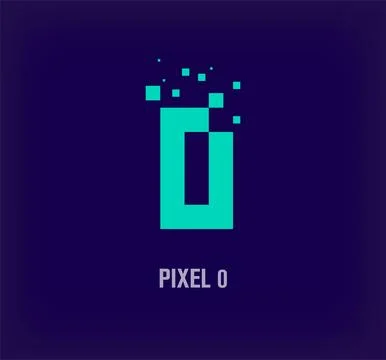 Creative pixel number 0 logo. Stock Illustration