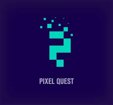 Creative pixel QUEST logo. Stock Illustration