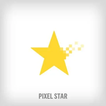 Creative pixelated star logo. Stock Illustration