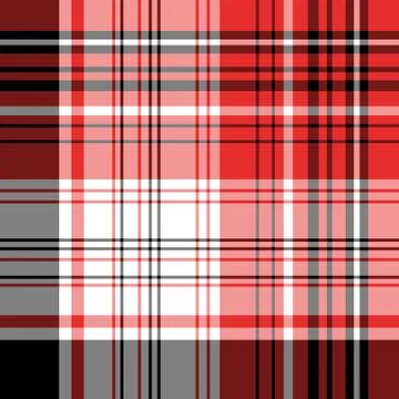 Creative plaid pattern in simple black, white and red colors. 스톡 일러스트