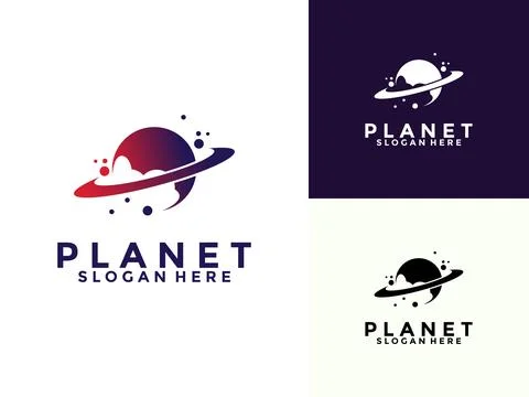 Creative planet logo design with modern concept, galaxy logo vector icon il.. Stock Illustration