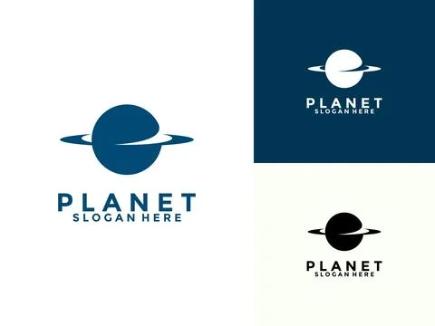 Creative planet logo design with modern concept, galaxy logo vector icon il.. Stock Illustration