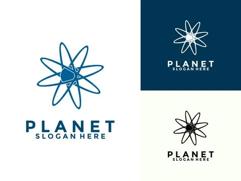 Creative planet logo design with modern concept, galaxy logo vector icon il.. Stock Illustration