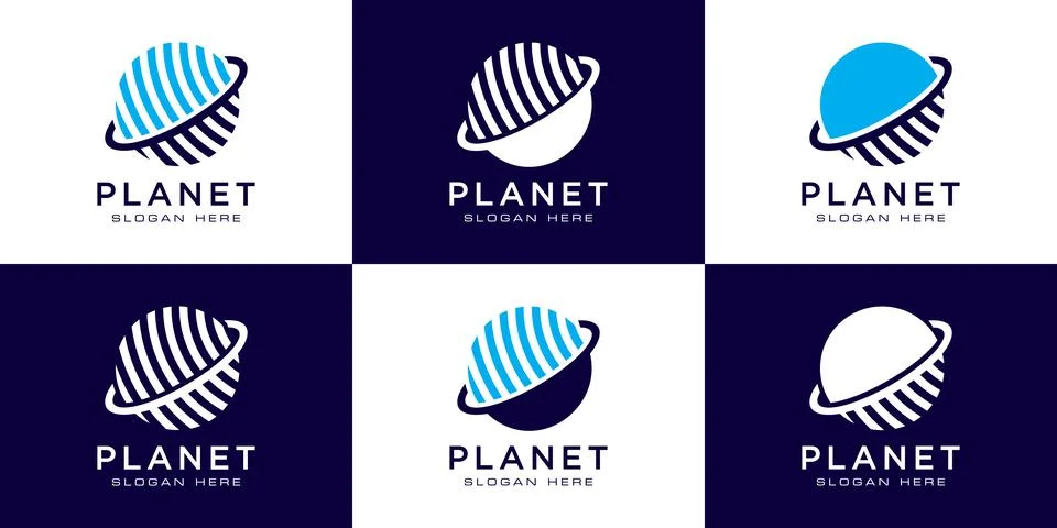 Creative planet orbit abstract logo design and business card Stock Illustration
