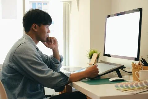 Creative planning application development sketch layout wireframe design. Stock Photos