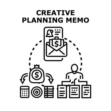 Creative planning memo for business strategy development Stock Illustration