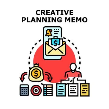 Creative planning memo for business strategy development Stock Illustration