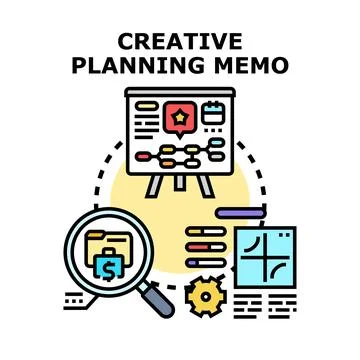 Creative planning memo developing strategy business process Stockillustratie