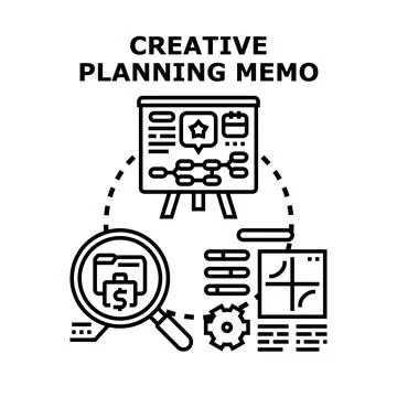 Creative planning memo developing strategy business process 스톡 일러스트