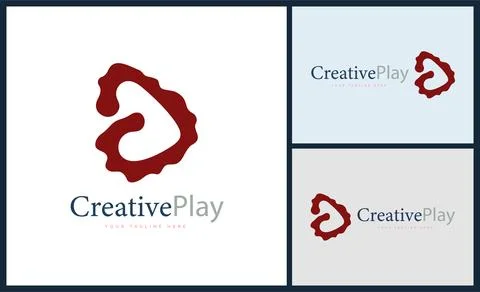 Creative play button logo template design Ilustración de archivo