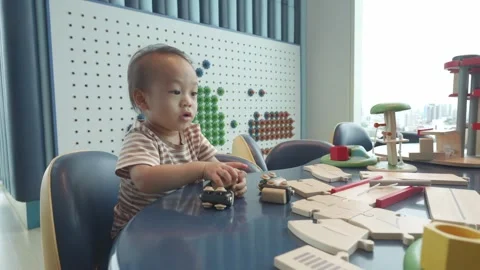 Creative Playtime in a Colorful Room Video stock 343556321