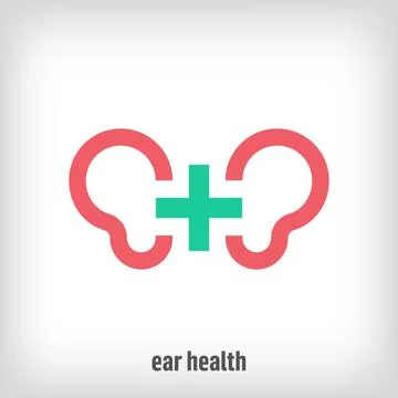 Creative plus sign design in the middle of ears. Illustrazione stock