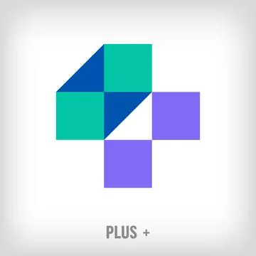 Creative plus sign logo. Stock Illustration
