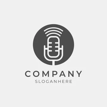Creative podcast icon logo Stock Illustration