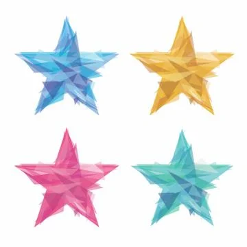 Creative polygon stars Stock Illustration