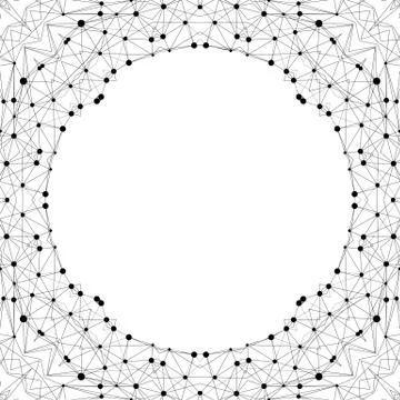 Creative polygonal background. Modern frame in geometric style made of connected Stock Illustration