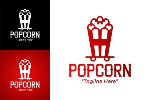 Creative Popcorn Cart Icon for Mobile Snack Branding 스톡 일러스트