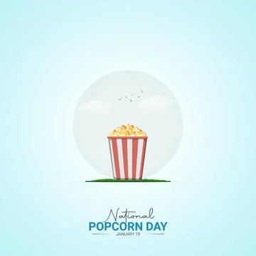 Creative Popcorn Day ads design. National Popcorn Day, Celebrated  January .. Stock Illustration